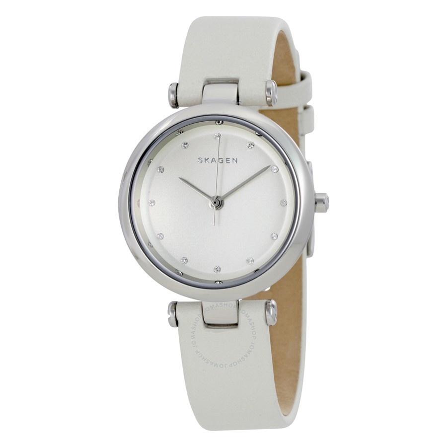 Skagen Women's SKW2517 Tanja Crystal White Leather Watch