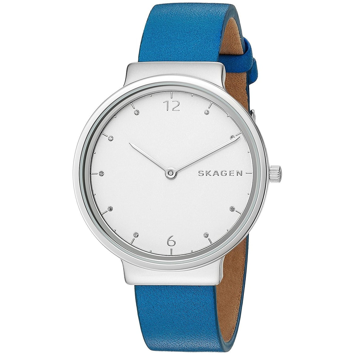 Skagen Women's SKW2610 Ancher Crystal Blue Leather Watch