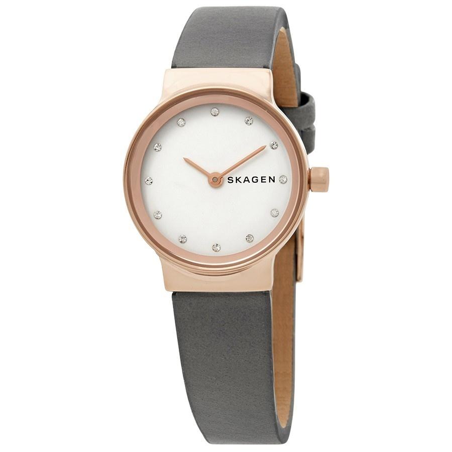 Skagen Women's SKW2669 Freja Crystal Grey Leather Watch