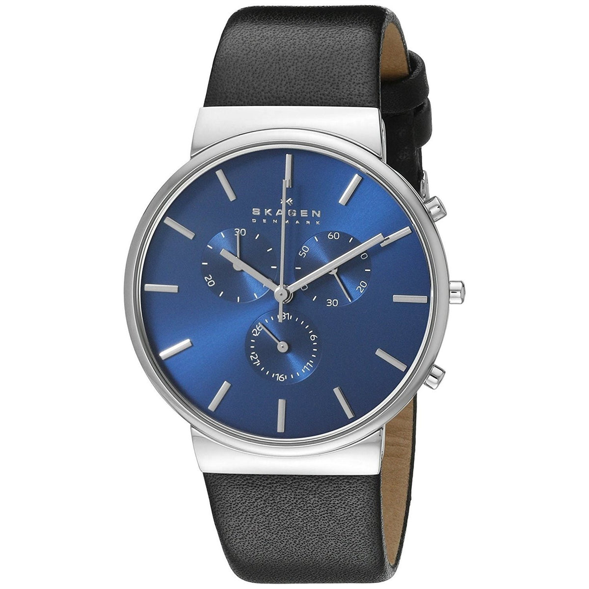 Skagen Men's SKW6105 Ancher Chronograph Black Leather Watch