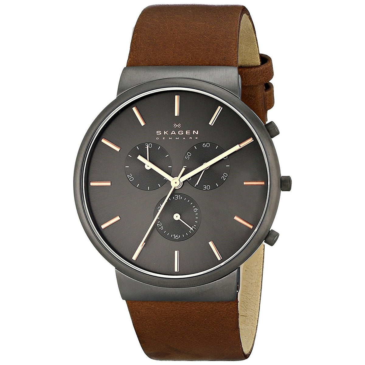 Skagen Men's SKW6106 Ancher Chronograph Brown Leather Watch