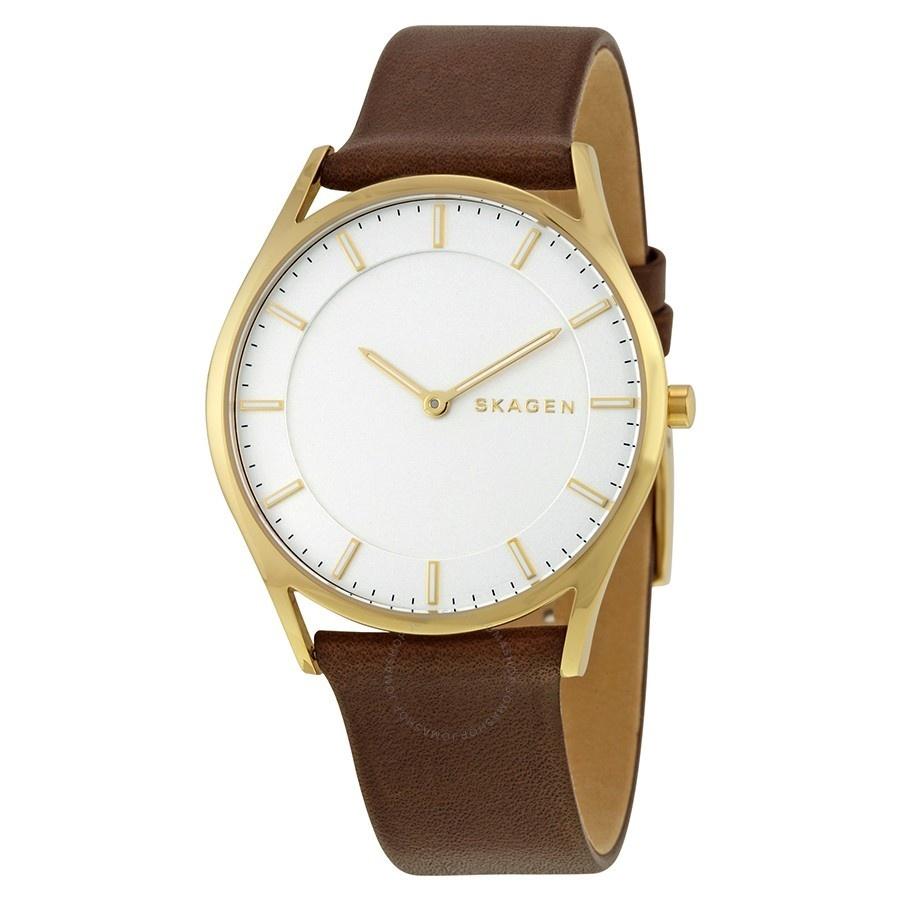 Skagen Men's SKW6225 Holst Slim Brown Leather Watch