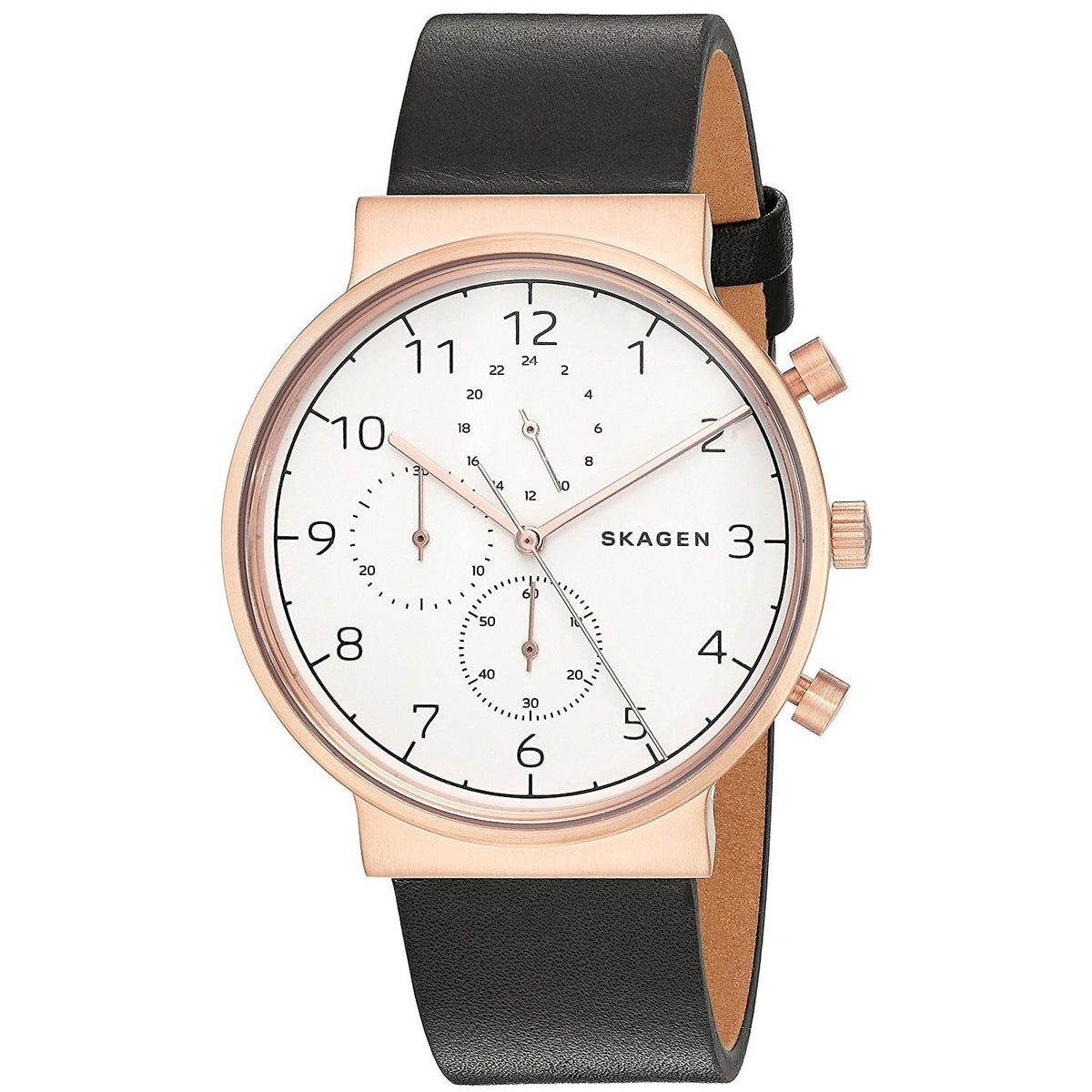Skagen Men's SKW6371 Ancher Chronograph Black Leather Watch
