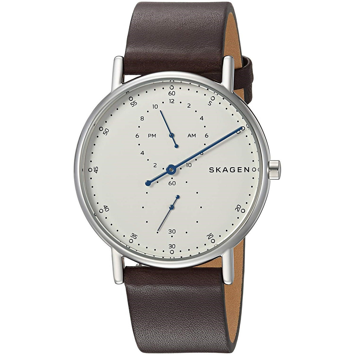 Skagen Men's SKW6391 Signatur Dual Time Brown leather Watch