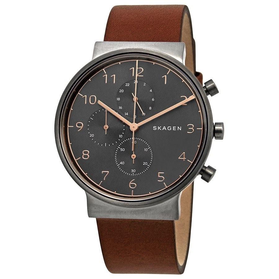 Skagen Men's SKW6418 Ancher Brown Leather Watch