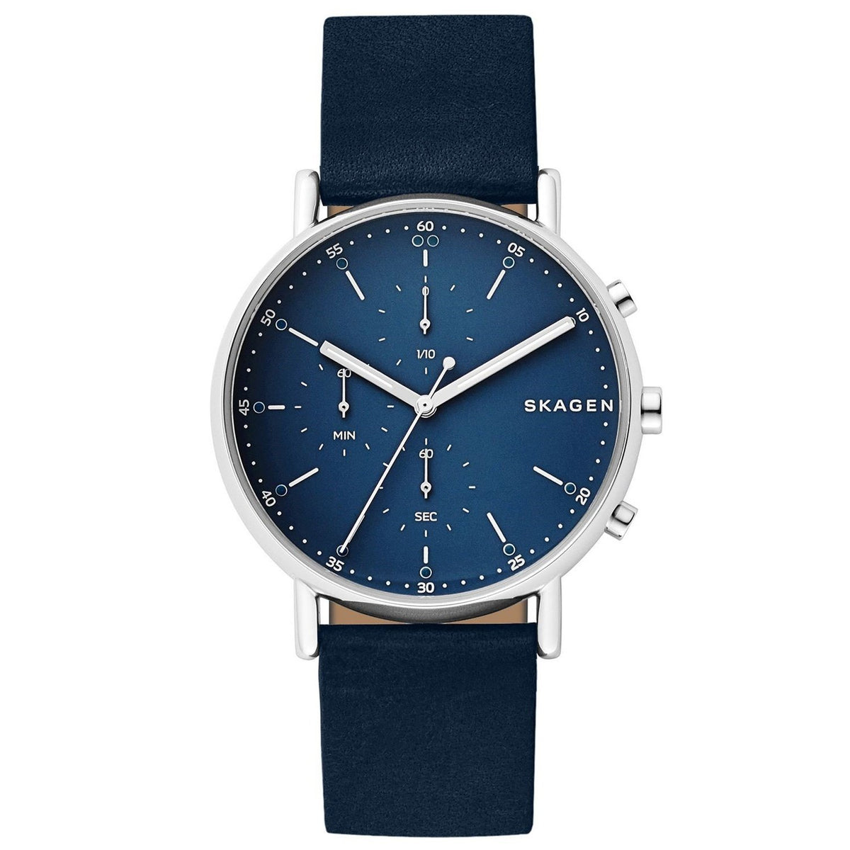 Skagen Men's SKW6463 Signatur Chronograph Blue Leather Watch