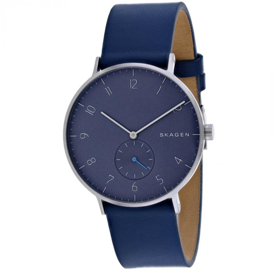 Skagen Men's SKW6469 Aaren Blue Leather Watch