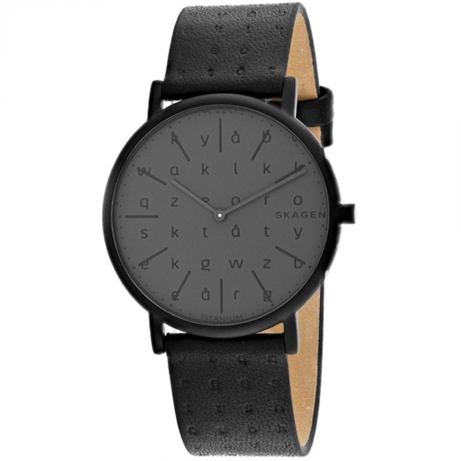 Skagen Men's SKW6490 Signatur Black Leather Watch