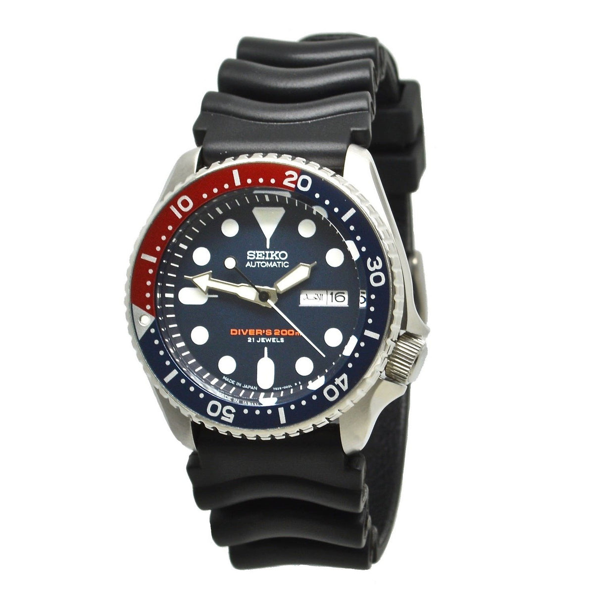 Seiko Men&#39;s SKX009J1 Diver Automatic Black Rubber Watch