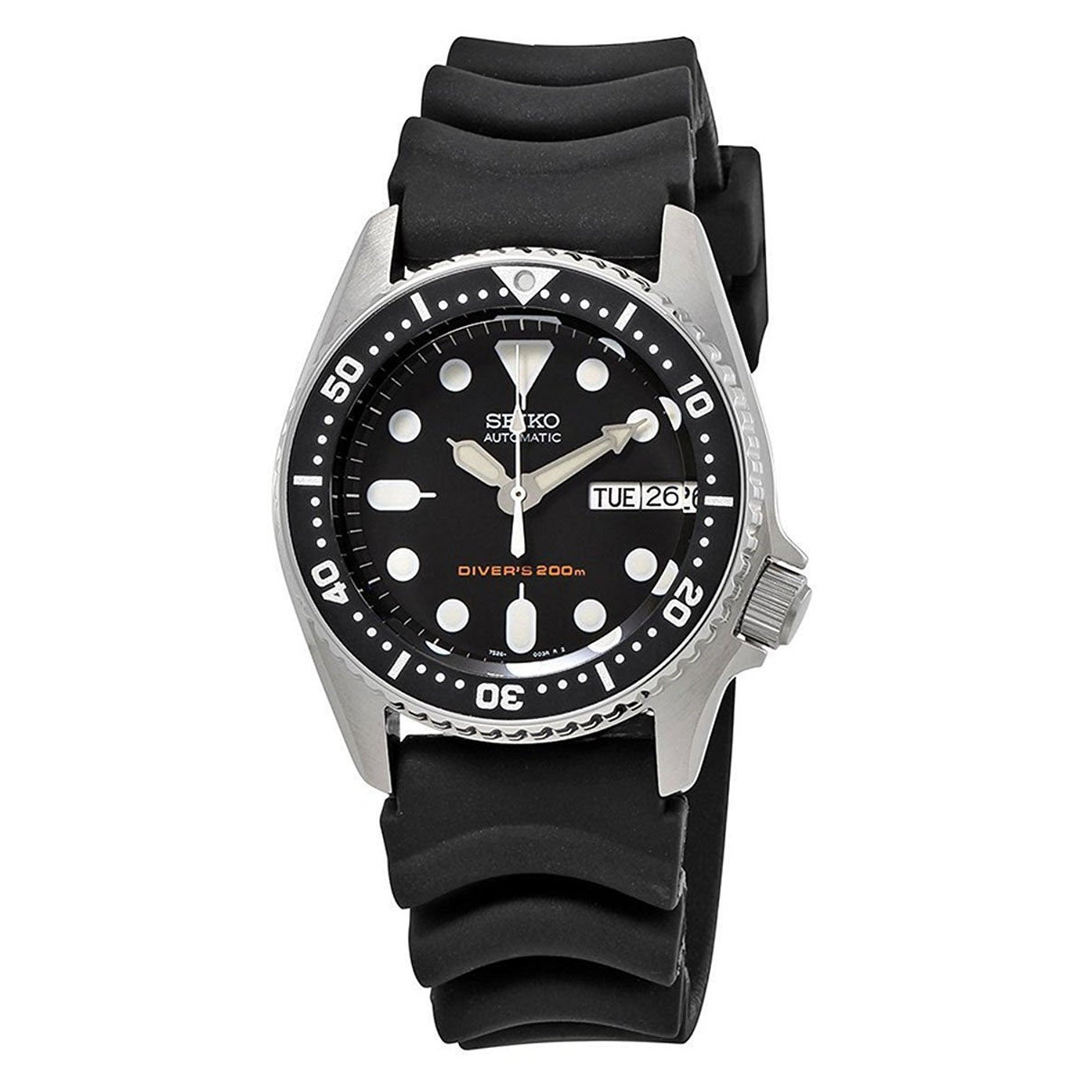 Seiko Men&#39;s SKX013K1 Diver Automatic Black Rubber Watch