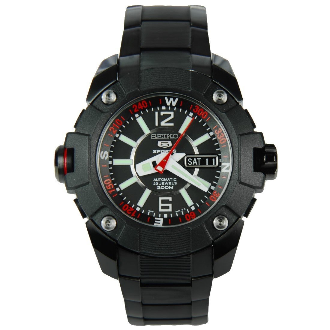 Seiko Men's SKZ267 Sport Black Stainless Steel Watch