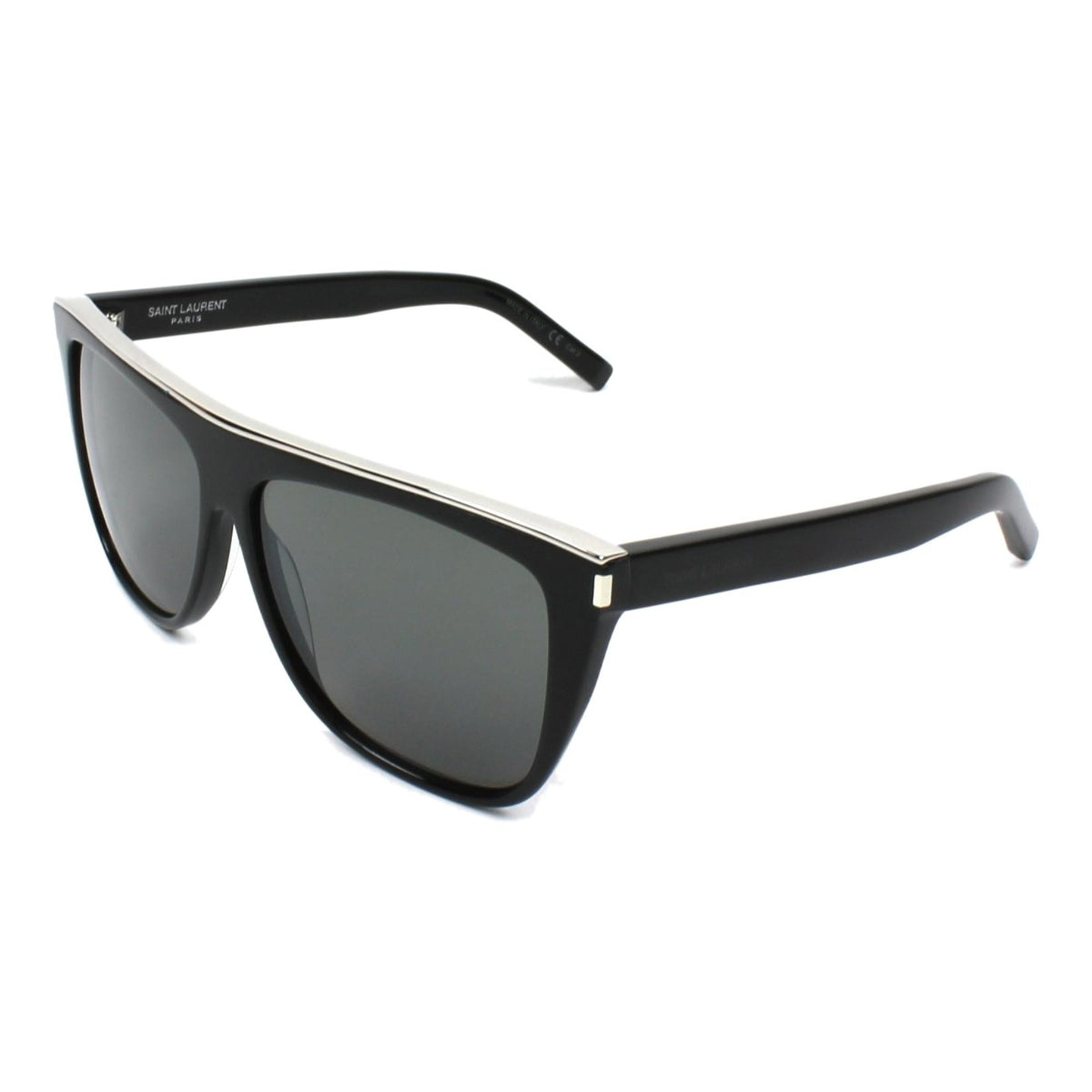 Saint Laurent Unisex Sunglasses Fall Winter 2015 Black Grey CR 39 CR 39 Shiny SL 1 001