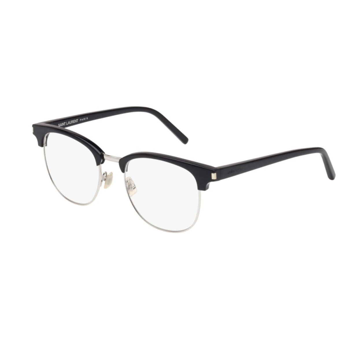 Saint Laurent Men's Sunglasses Spring Summer 2016 Black Transparent Demo Lens Demo Lens Silver SL 104 001