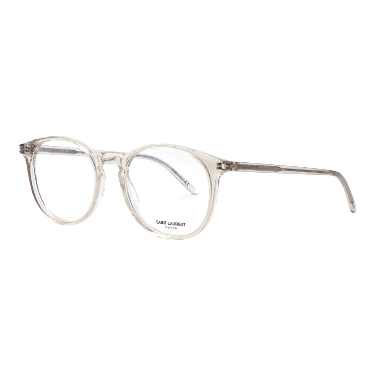 Saint Laurent Unisex Sunglasses Fall Winter 2019 Beige Transparent Demo Lens Demo Lens Shiny SL 106 010