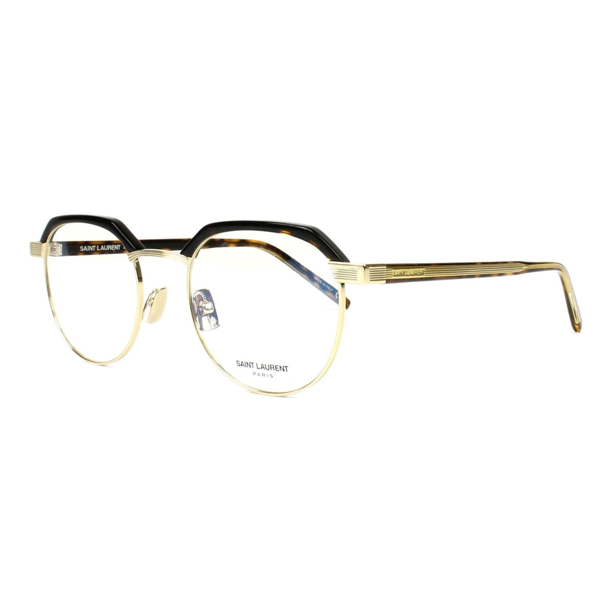 Saint Laurent Unisex Sunglasses Fall Winter 2016 Havana Transparent Demo Lens Demo Lens Gold SL 124 003