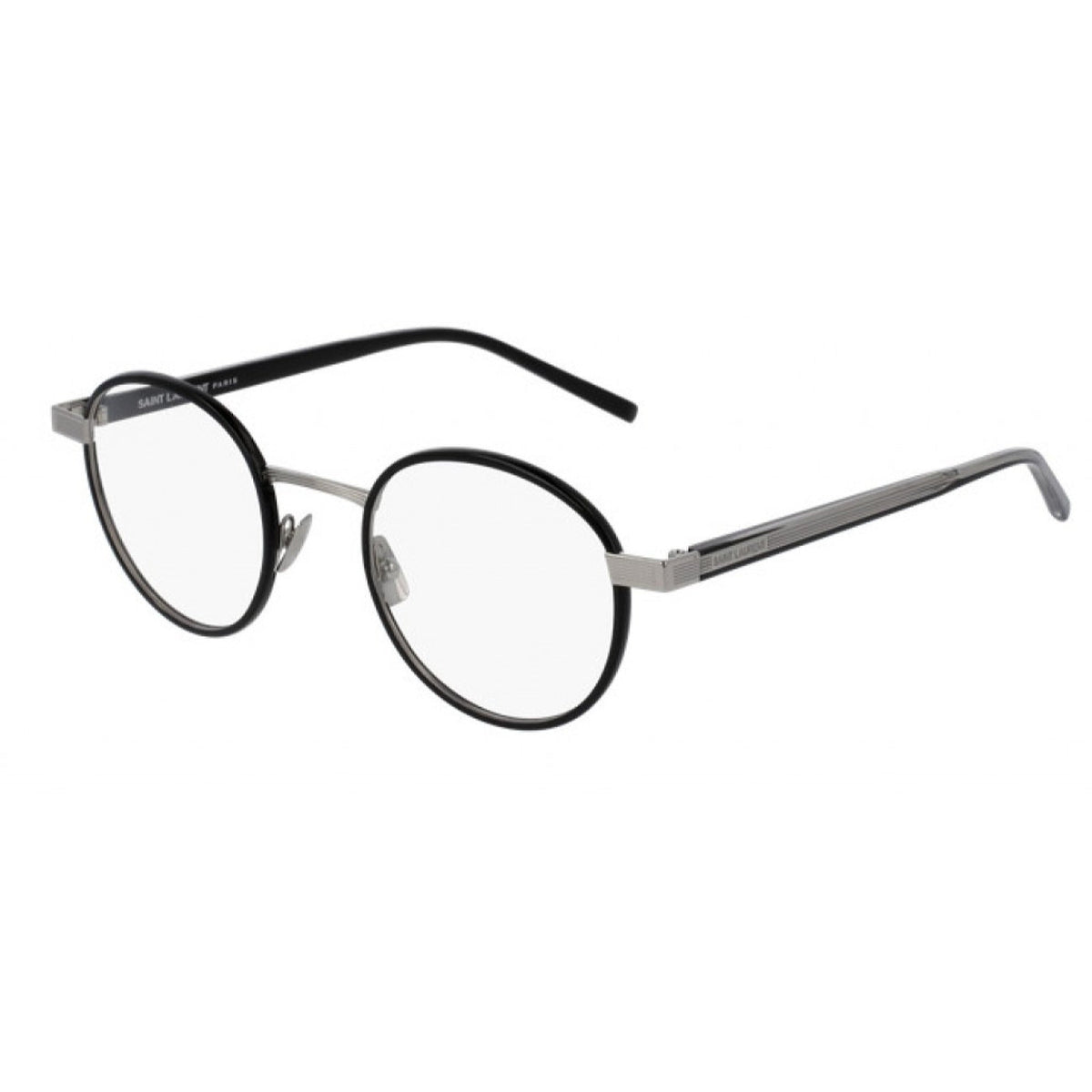 Saint Laurent Unisex Sunglasses Fall Winter 2016 Black Transparent Demo Lens Demo Lens Silver SL 125 001
