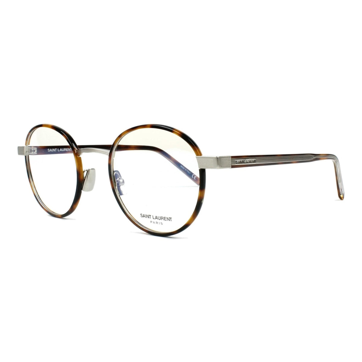 Saint Laurent Unisex Sunglasses Fall Winter 2016 Havana Transparent Demo Lens Demo Lens Silver SL 125 002