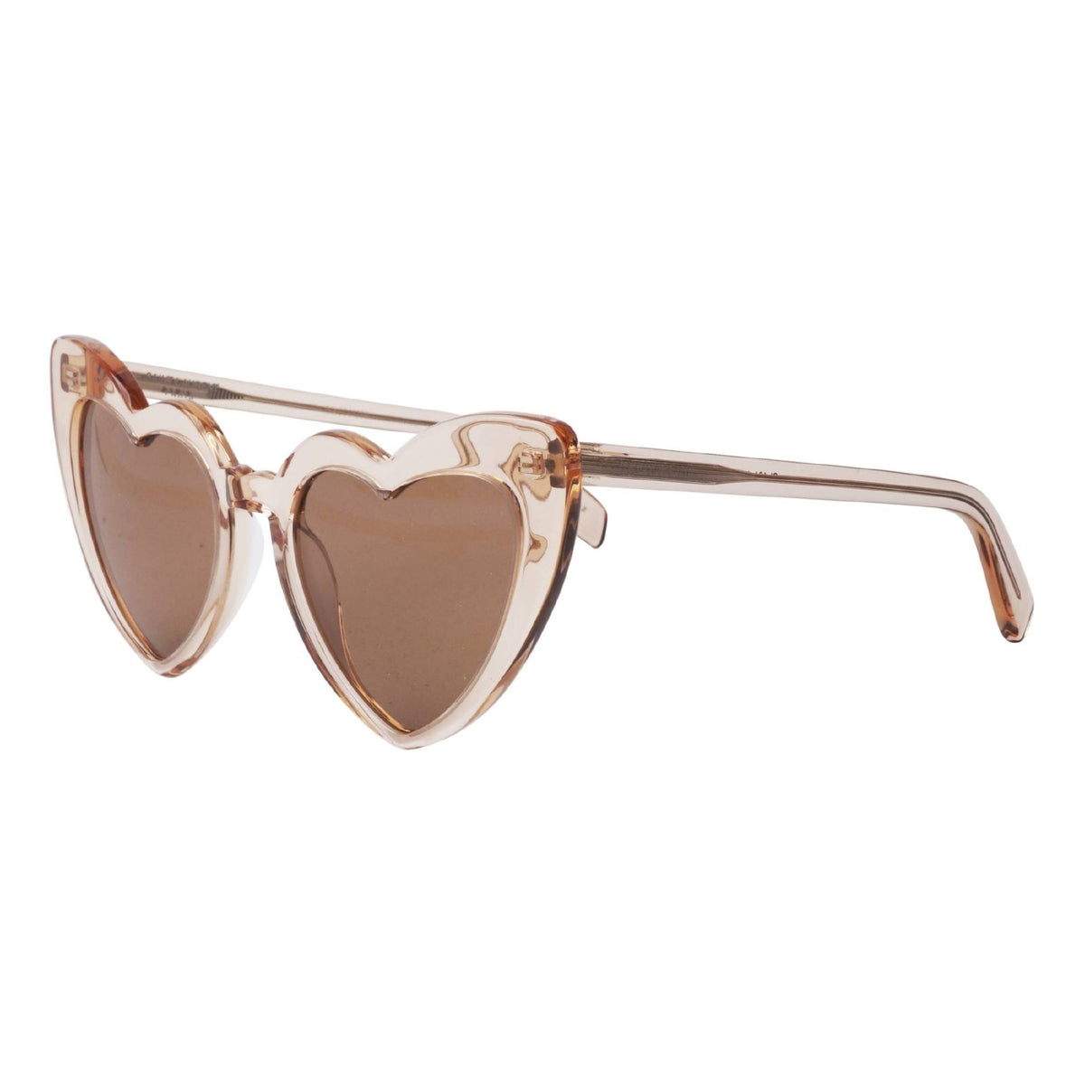 Saint Laurent Women&#39;s Sunglasses Fall Winter 2021 Nude Brown Nylon Nylon Shiny SL 181 LOULOU 020