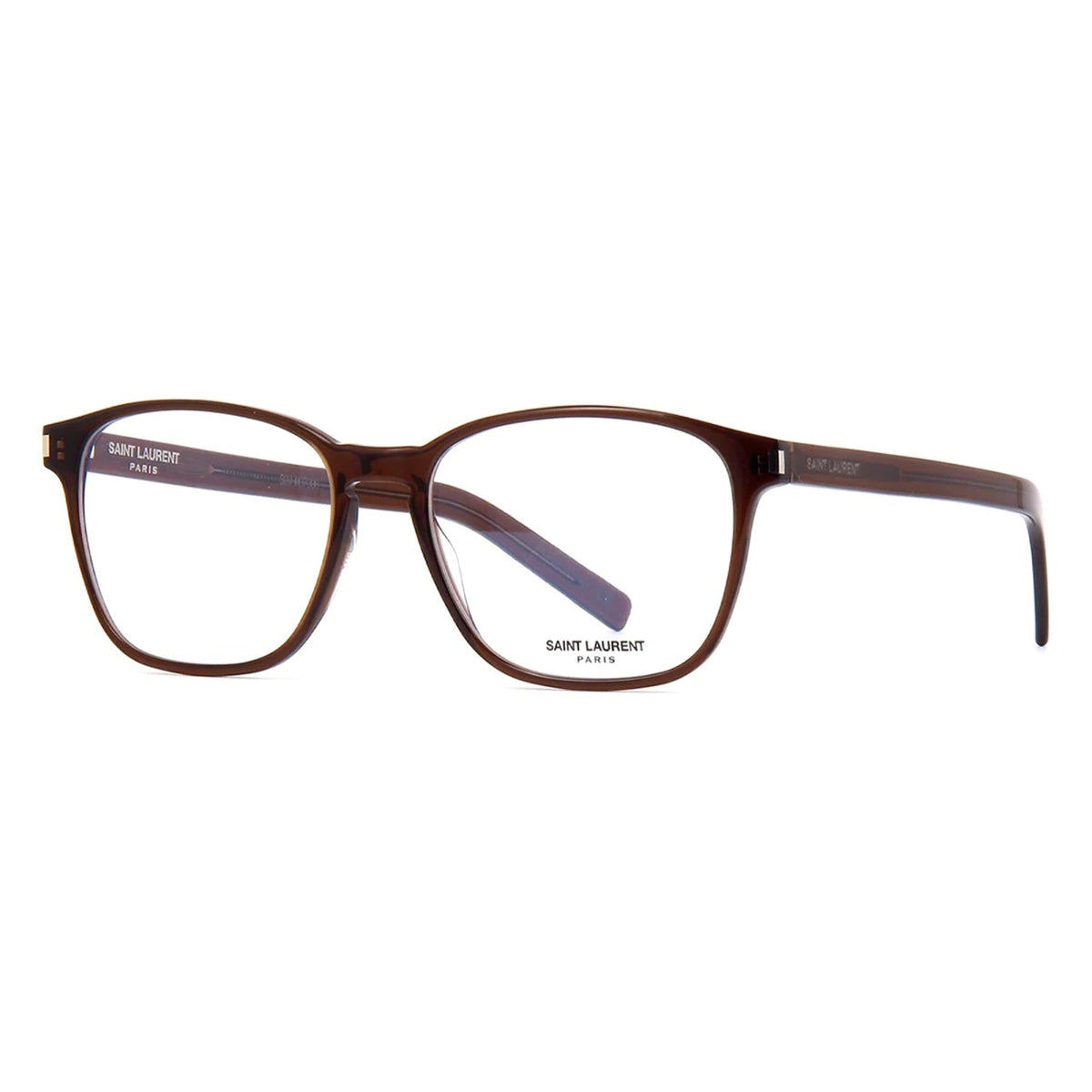 Saint Laurent Unisex Sunglasses Fall Winter 2019 Brown Transparent Demo Lens Demo Lens Transparent SL 186 B SLIM 004