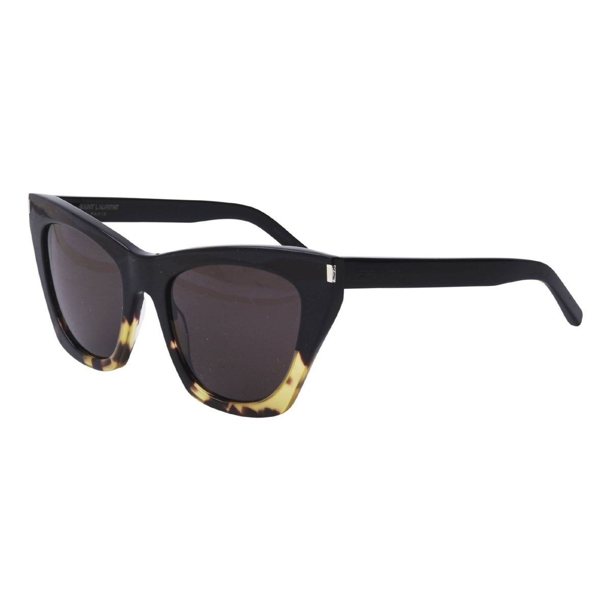 Saint Laurent Women's Sunglasses Spring Summer 2020 Havana Black Nylon Nylon Yellow SL 214 KATE 010