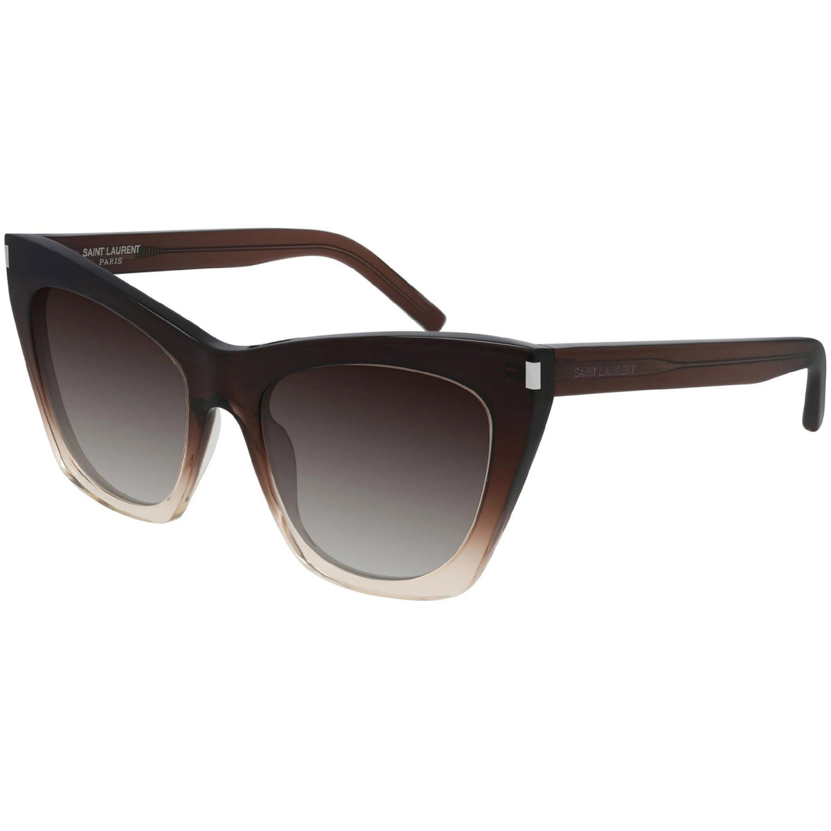Saint Laurent Women's Sunglasses Spring Summer 2021 Brown Brown Nylon Nylon Transparent SL 214 KATE 016
