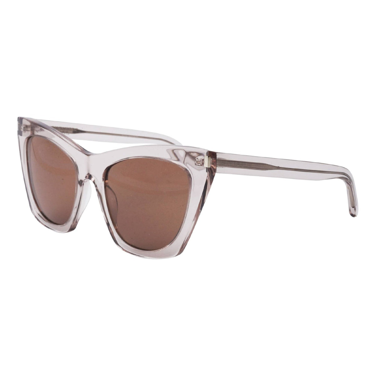 Saint Laurent Women's Sunglasses Fall Winter 2021 Nude Brown Nylon Nylon Transparent SL 214 KATE 018