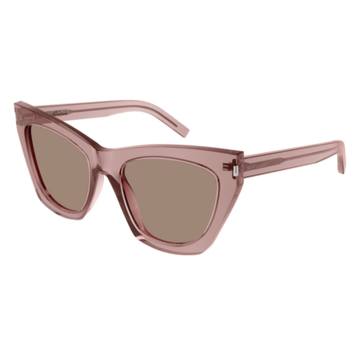 Saint Laurent Women's Sunglasses Fall Winter 2022 Pink Brown Nylon Nylon Transparent SL 214 KATE 022