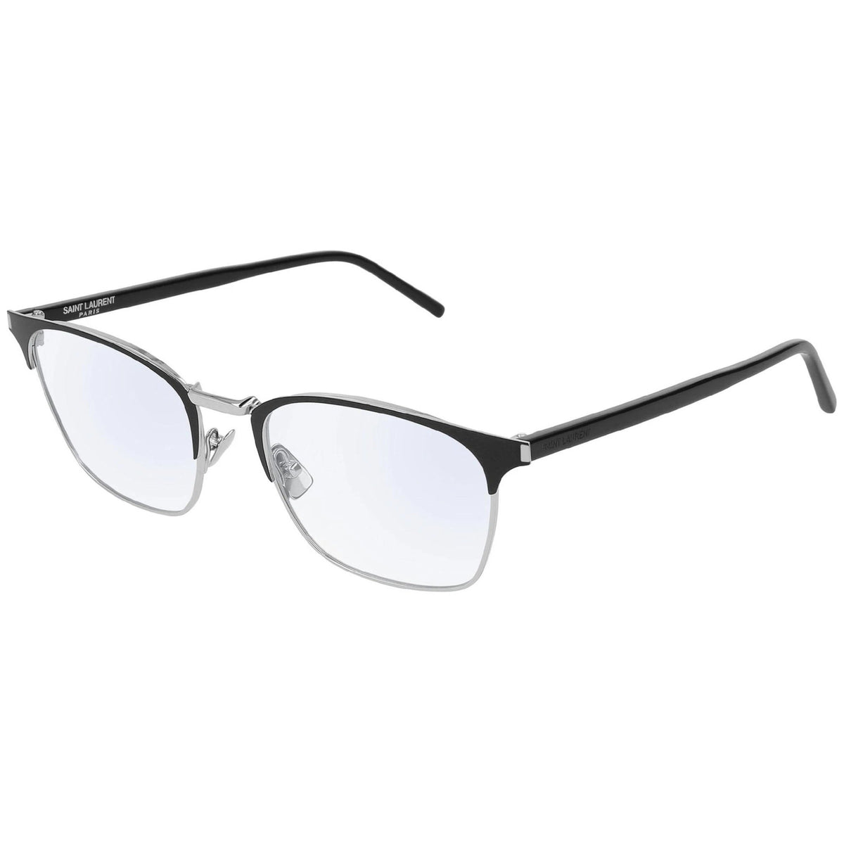 Saint Laurent Men's Sunglasses Spring Summer 2018 Black Transparent Demo Lens Demo Lens Silver SL 224 002