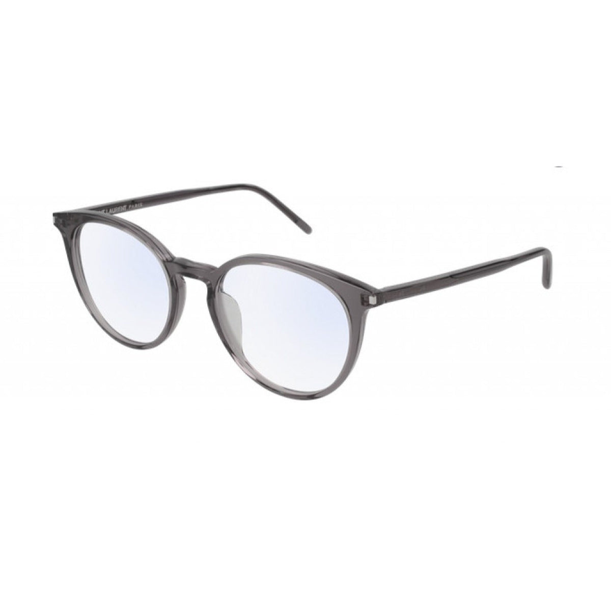 Saint Laurent Unisex Sunglasses Spring Summer 2018 Grey Transparent Demo Lens Demo Lens Shiny SL 238F 004