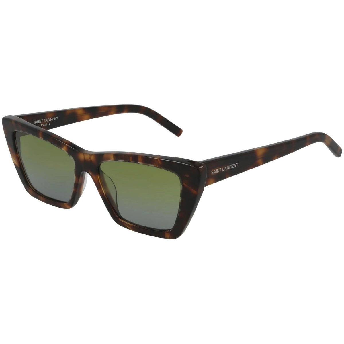 Saint Laurent Women's Sunglasses Spring Summer 2021 Havana Green Nylon Nylon Shiny SL 276 MICA 020