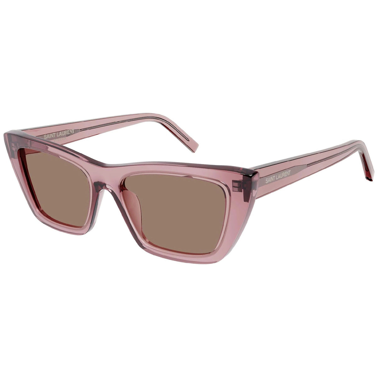 Saint Laurent Women&#39;s Sunglasses Spring Summer 2022 Pink Brown Nylon Nylon Transparent SL 276 MICA 029