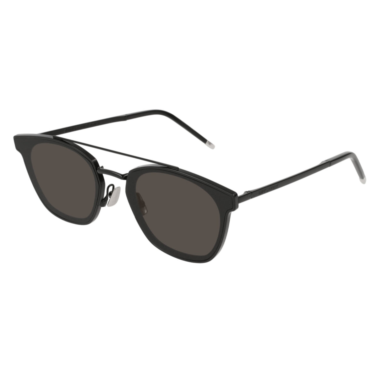 Saint Laurent Unisex Sunglasses Spring Summer 2018 Black Grey Nylon Nylon Matte SL 28 METAL 001