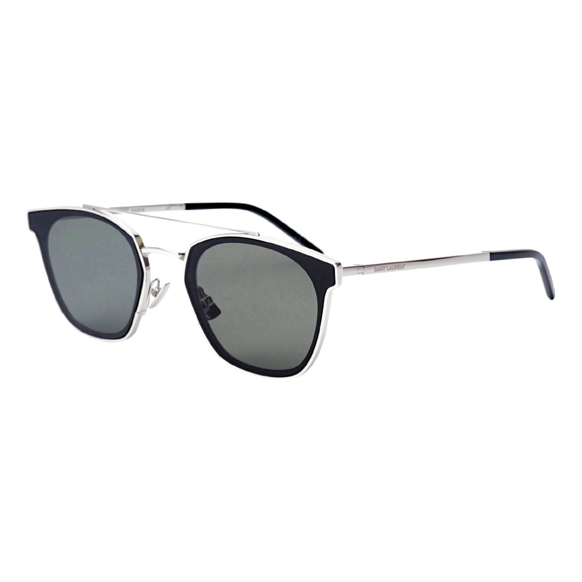 Saint Laurent Unisex Sunglasses Fall Winter 2018 Silver Grey Nylon Nylon Shiny SL 28 METAL 005