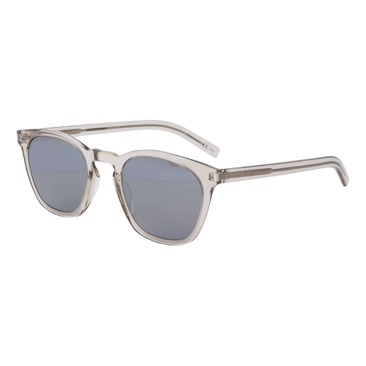 Saint Laurent Unisex Sunglasses Fall Winter 2019 Beige Silver Nylon Nylon Transparent SL 28 SLIM 006