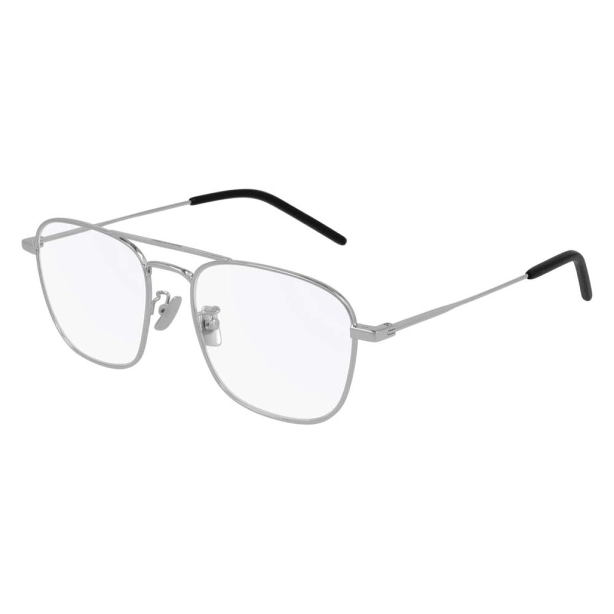 Saint Laurent Unisex Sunglasses Spring Summer 2021 Silver Transparent Demo Lens Demo Lens Shiny SL 309 OPT 002