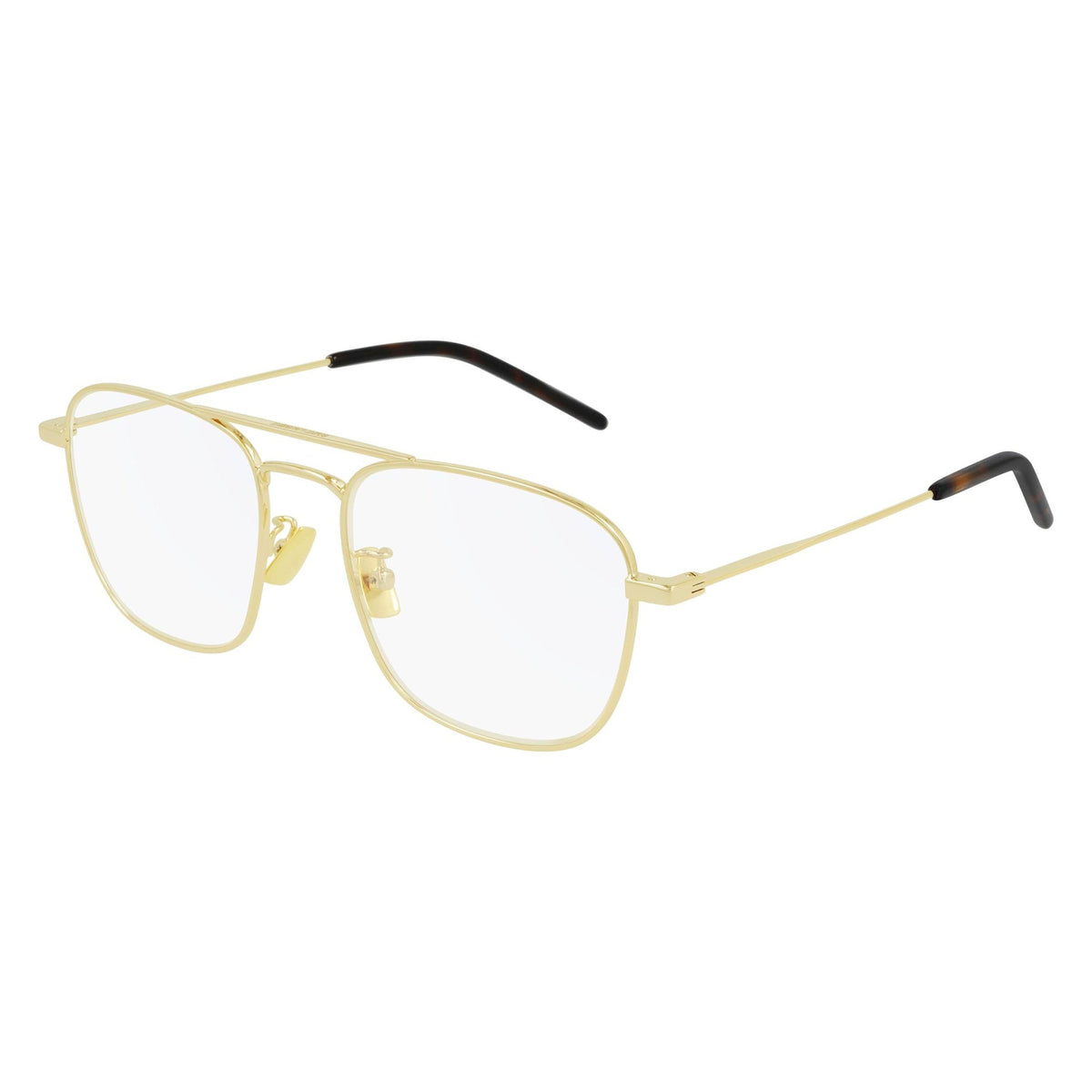 Saint Laurent Unisex Sunglasses Spring Summer 2021 Gold Transparent Demo Lens Demo Lens Light SL 309 OPT 003