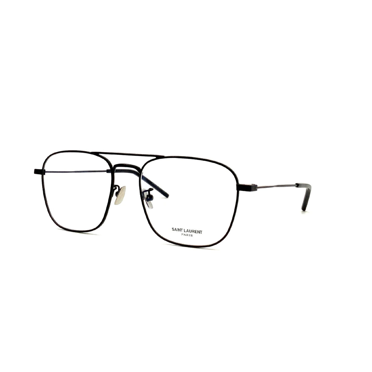 Saint Laurent Unisex Sunglasses Spring Summer 2021 Black Transparent Demo Lens Demo Lens Matte SL 309 OPT 004