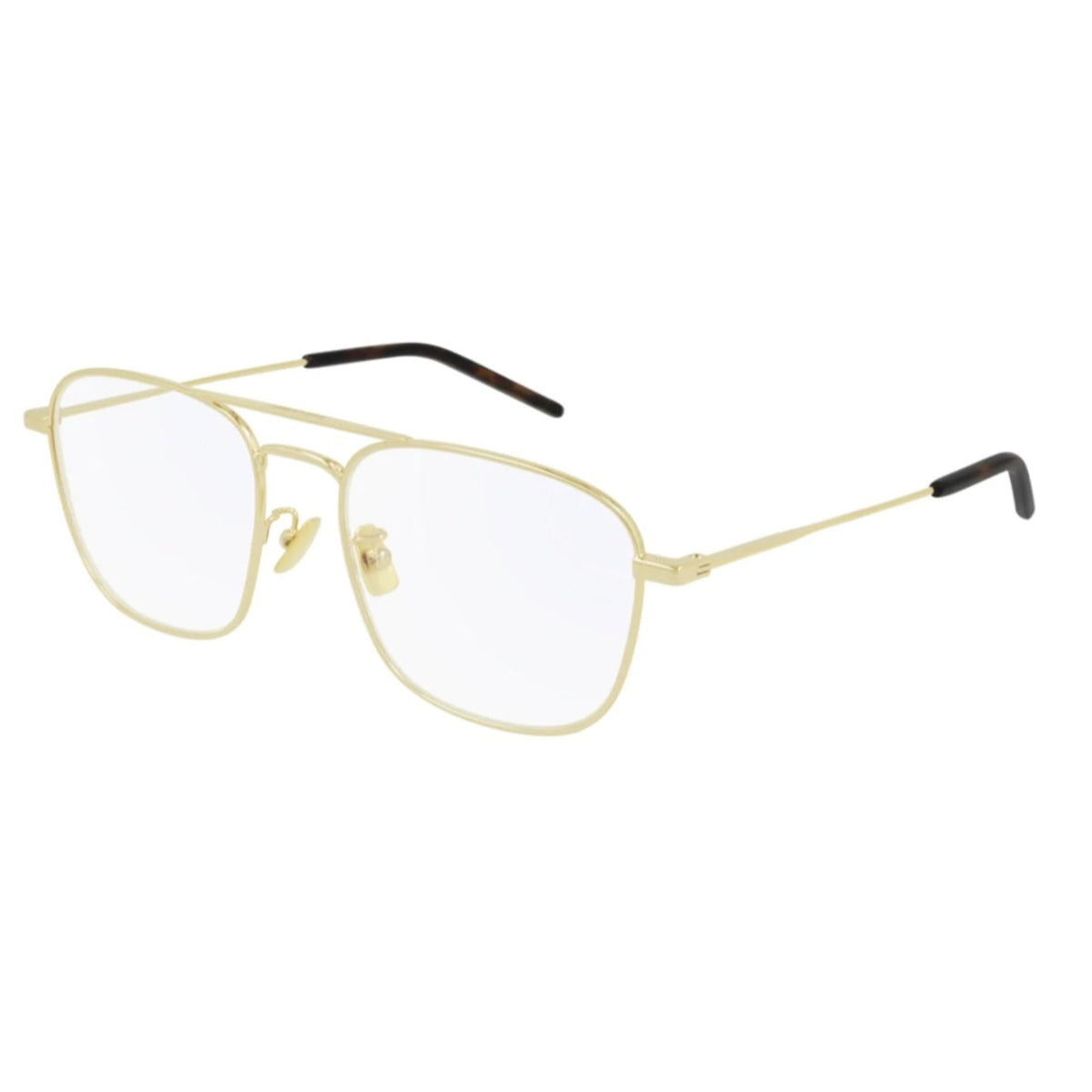 Saint Laurent Unisex Sunglasses Spring Summer 2021 Gold Transparent Demo Lens Demo Lens Light SL 309 OPT 006