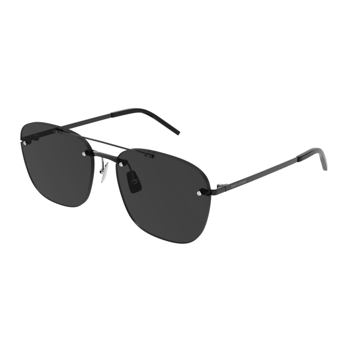 Saint Laurent Unisex Sunglasses Fall Winter 2021 Black Black Nylon Nylon Matte SL 309 RIMLESS 001