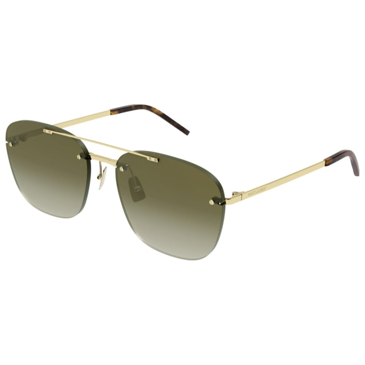 Saint Laurent Unisex Sunglasses Fall Winter 2021 Gold Brown Nylon Nylon Light SL 309 RIMLESS 003