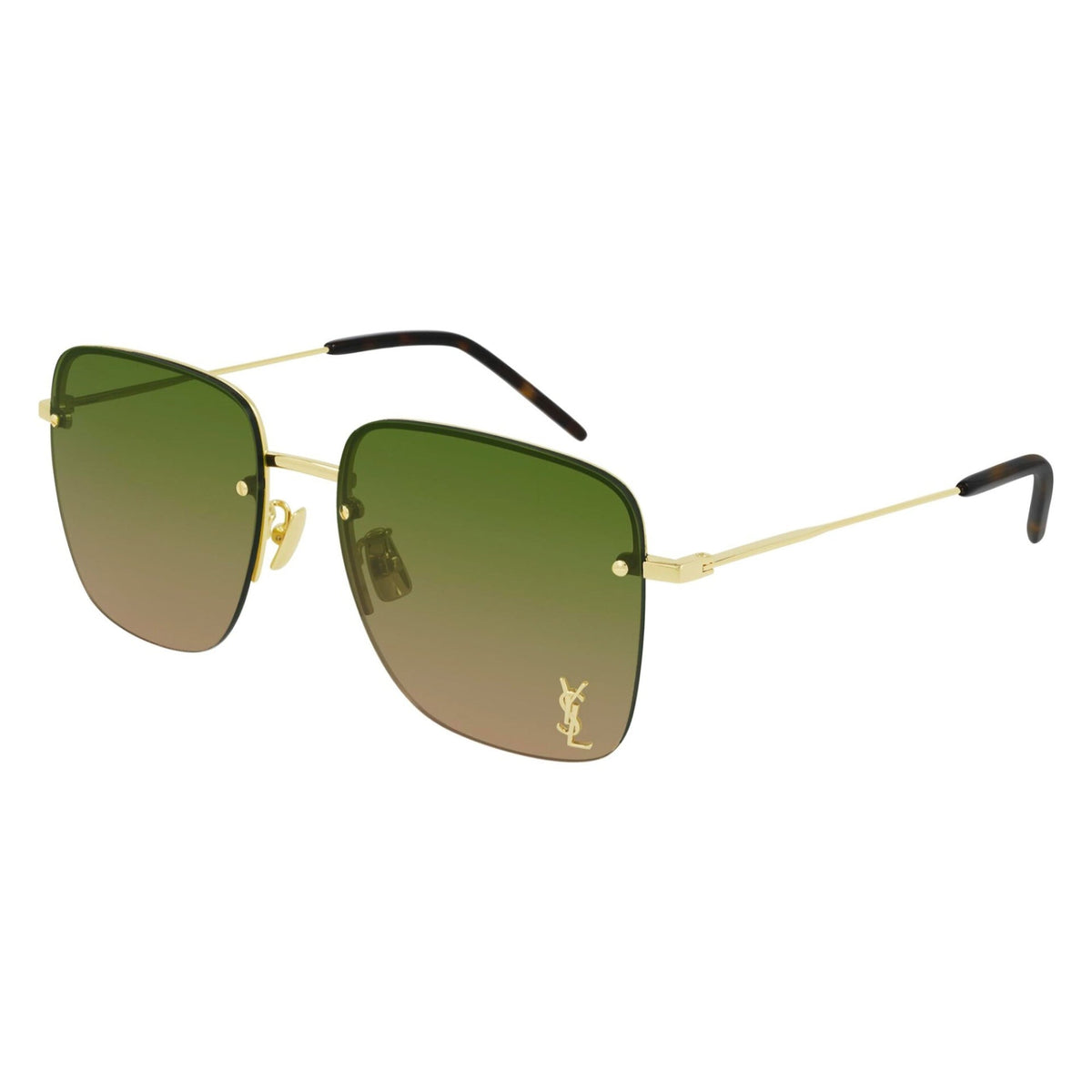 Saint Laurent Women's Sunglasses Spring Summer 2021 Gold Green Nylon Nylon Light SL 312 M 003