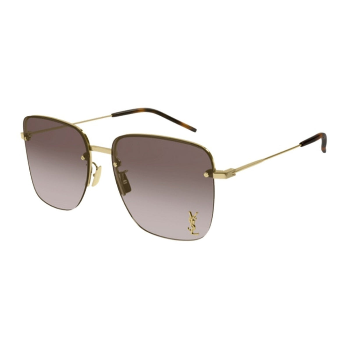 Saint Laurent Women's Sunglasses Spring Summer 2022 Gold Brown Nylon Nylon Light SL 312 M 008