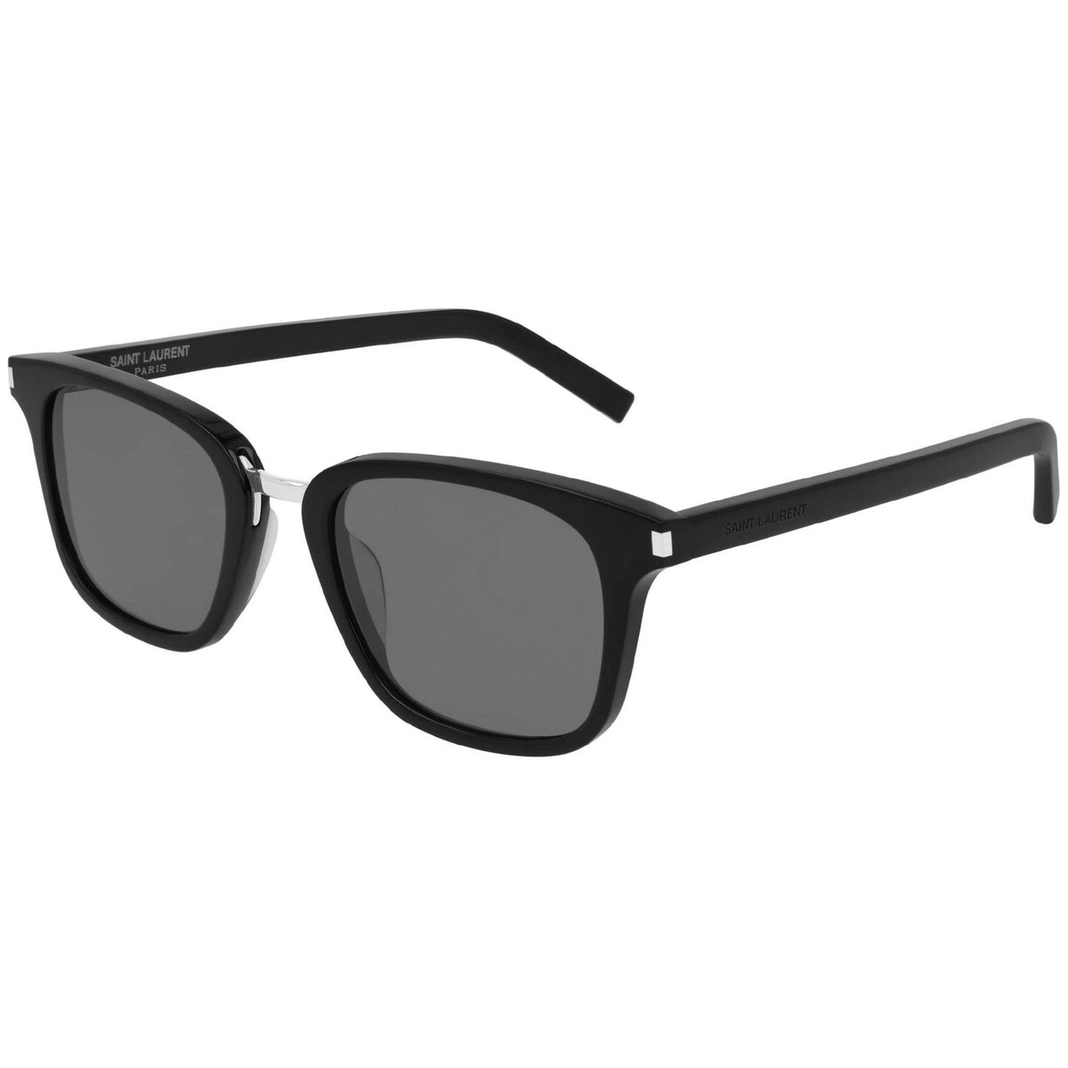 Saint Laurent Men's Sunglasses Spring Summer 2020 Black Silver Nylon Nylon Shiny SL 341 001