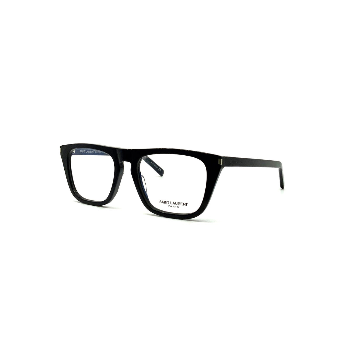 Saint Laurent Unisex Sunglasses Spring Summer 2020 Black Transparent Demo Lens Demo Lens Shiny SL 343 001