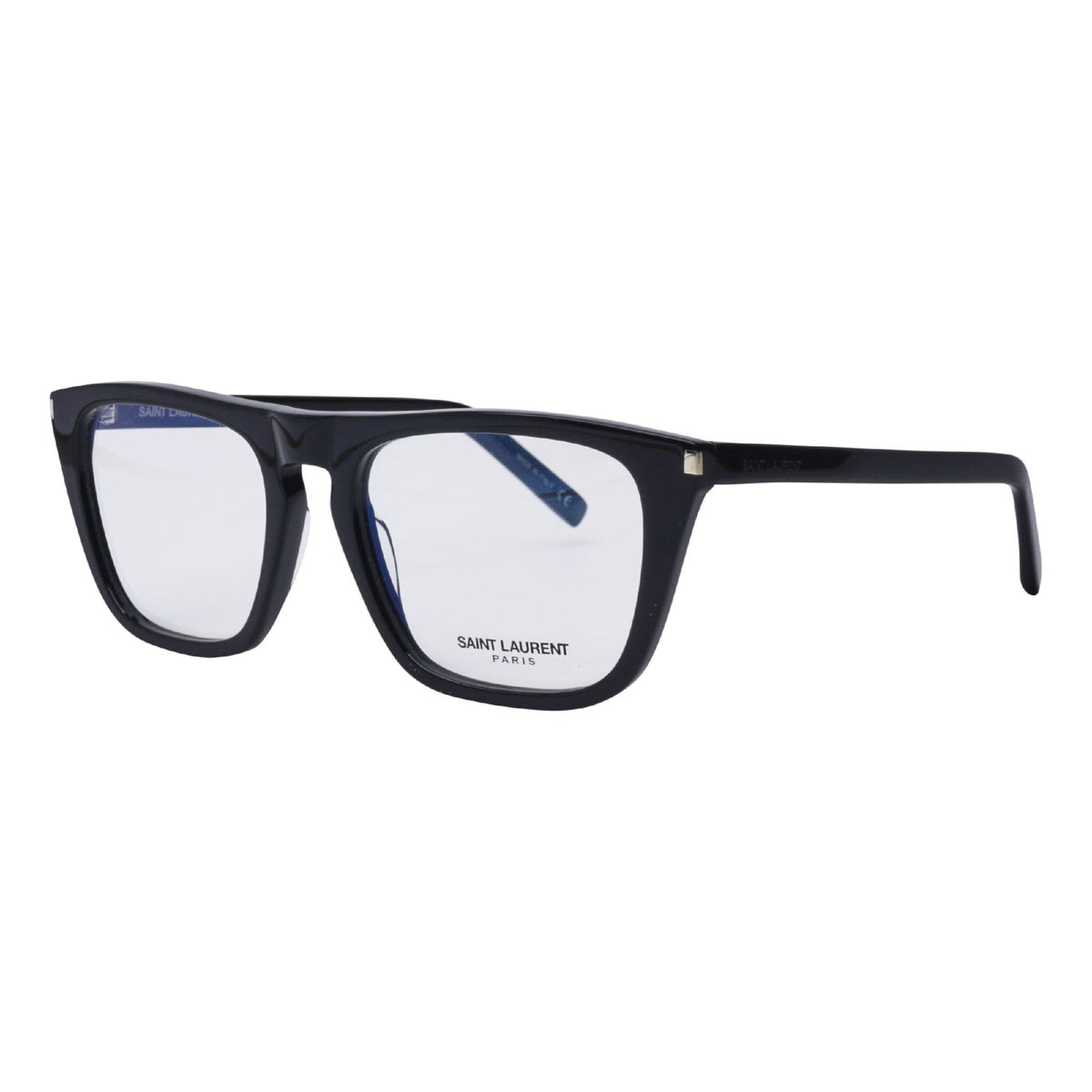 Saint Laurent Unisex Sunglasses Spring Summer 2020 Black Transparent Demo Lens Demo Lens Shiny SL 343 003
