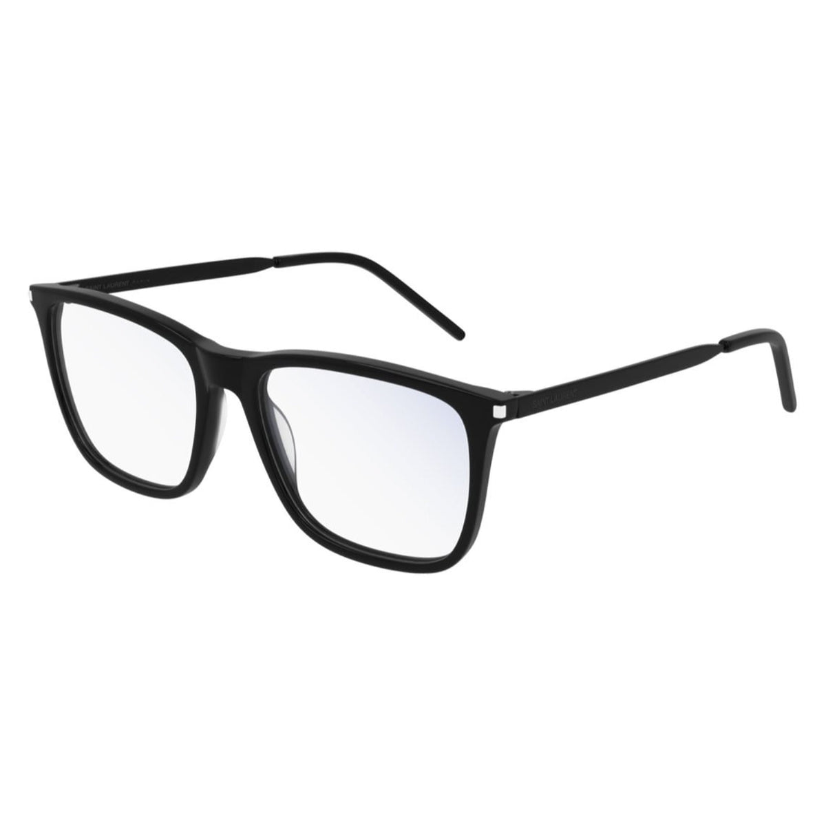 Saint Laurent Men's Sunglasses Spring Summer 2020 Black Transparent Demo Lens Demo Lens Shiny SL 345 002