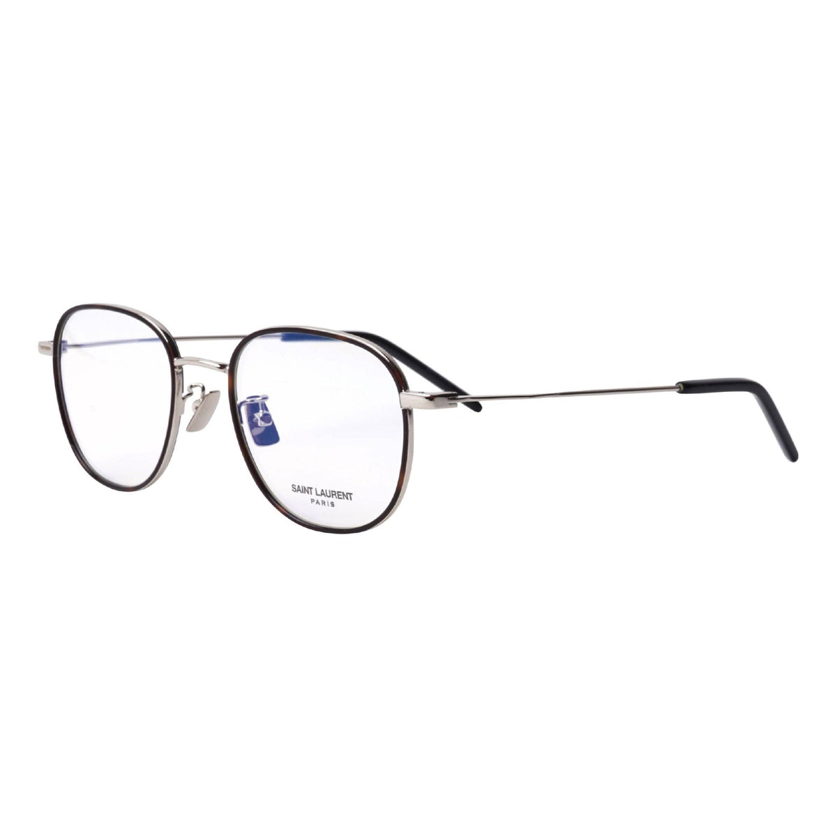 Saint Laurent Unisex Sunglasses Spring Summer 2020 Silver Transparent Demo Lens Demo Lens Havana SL 362 002