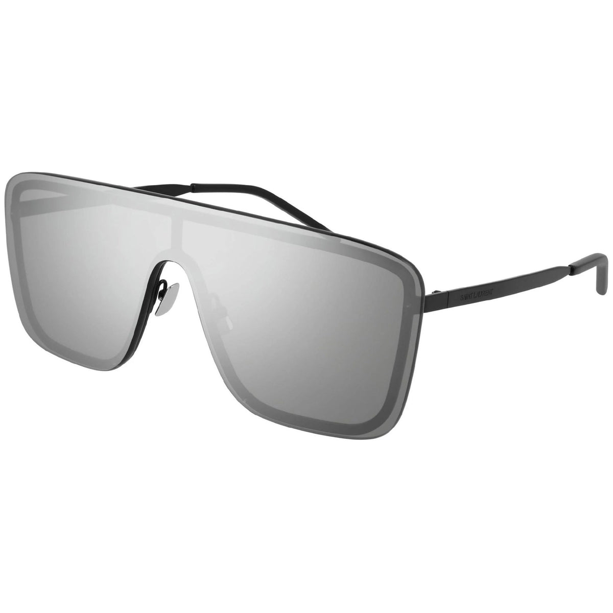 Saint Laurent Unisex Sunglasses Spring Summer 2020 Black Silver Nylon Nylon Matte SL 364 MASK 003
