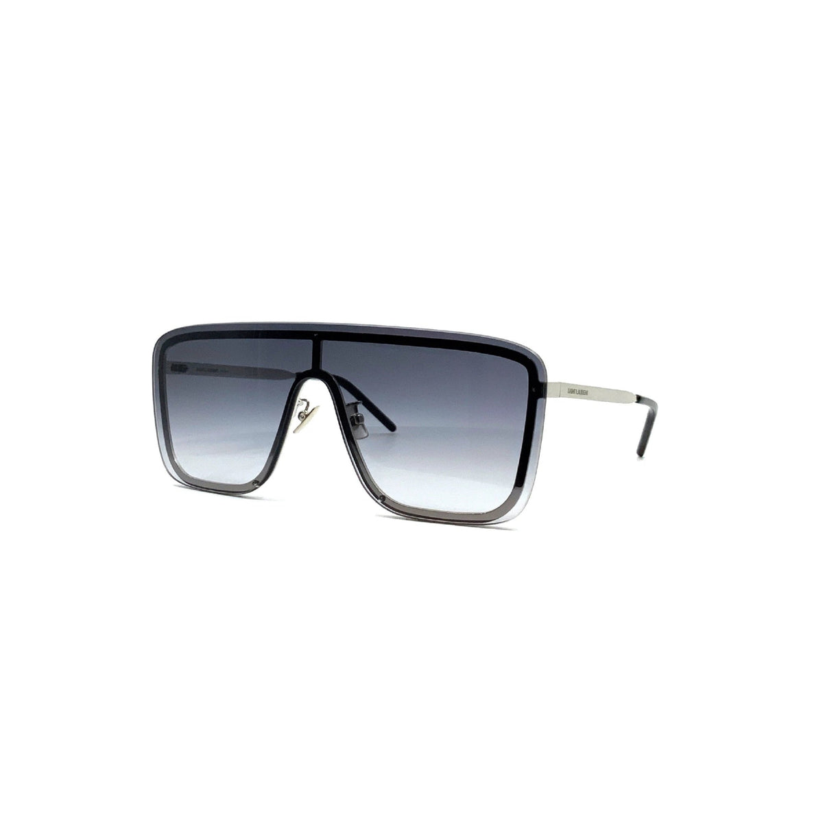 Saint Laurent Unisex Sunglasses Spring Summer 2020 Silver Grey Nylon Nylon Shiny SL 364 MASK 005
