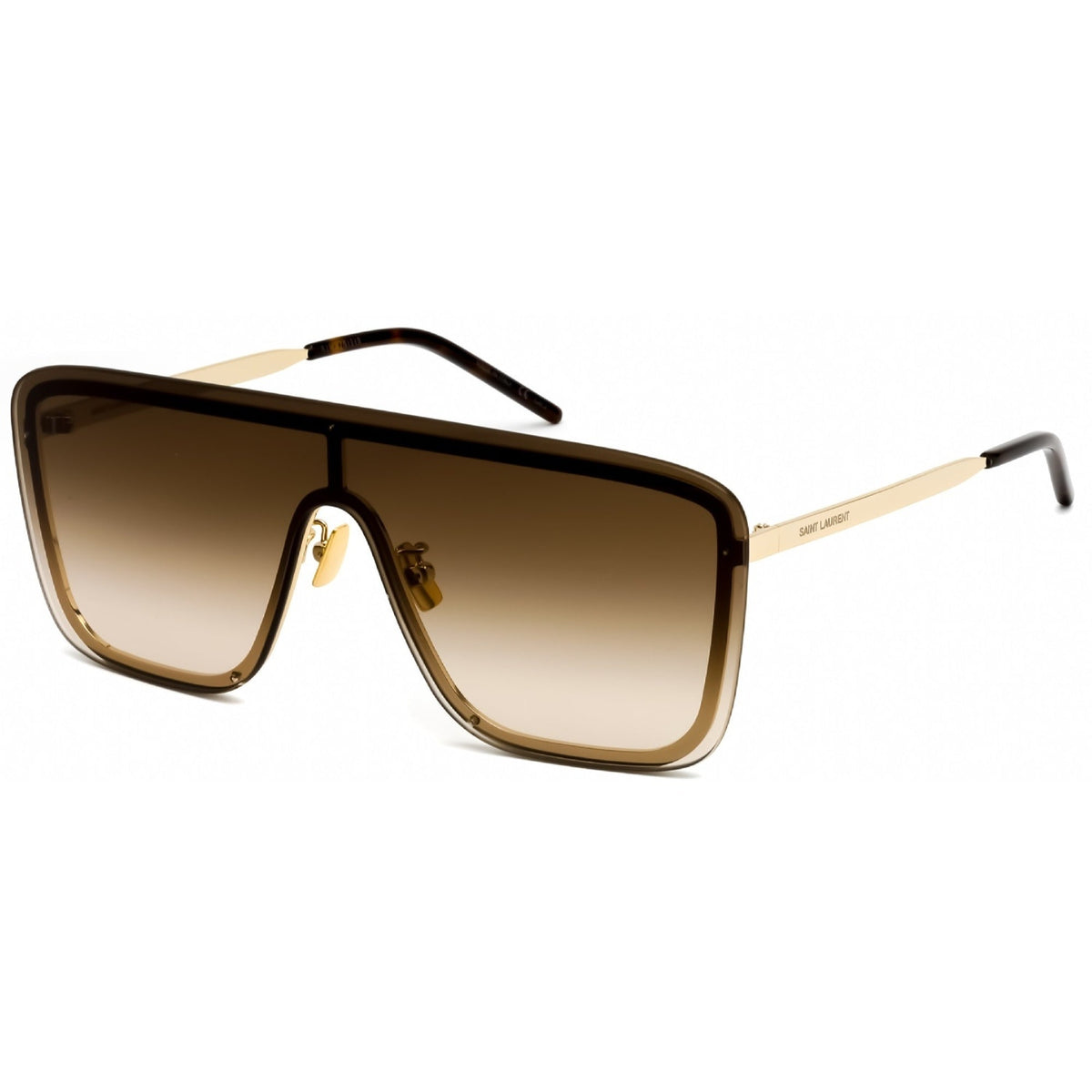 Saint Laurent Unisex Sunglasses Spring Summer 2020 Gold Brown Nylon Nylon Light SL 364 MASK 006